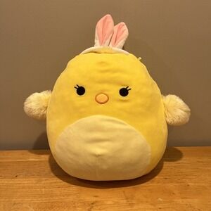 Squishmallow Aimee 16" Chick Yellow Peep Bunny Ears Barnyard Stuffed Animal Gift